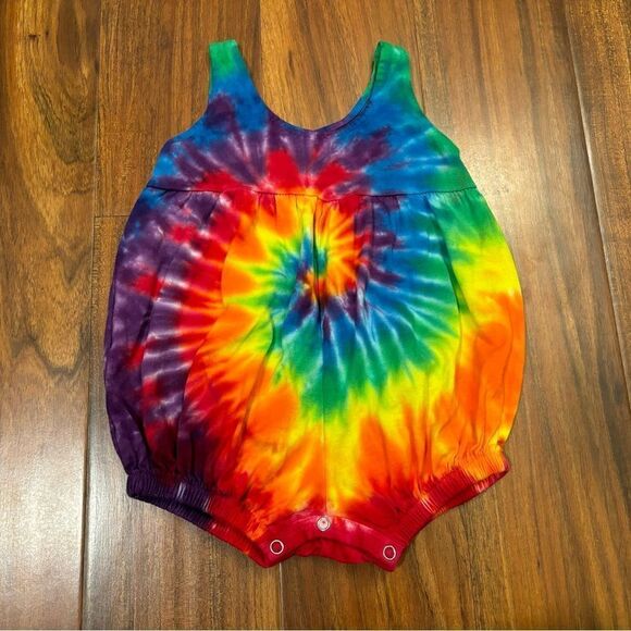 Dharma Trading Co. tie dye rainbow romper - Picture 1 of 3